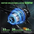 thumbnail image 2 of isinwheel M10 Adult Electric Bicycle 96KM, 26” Portable Ebike 500W 32KM/H, Electric Mountain Bike with 10.4Ah Removable Battery, Shimano 35-Speed, 2 of 6