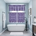 thumbnail image 3 of Purple Plaid Kitchen Curtains Sets for Windows 24 Inch Length, Modern Art Checkered Farmhouse Rod Pocket Window Treatments Tier Curtains and Valances Set for Bedroom/Bathroom, 3 of 8