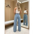 thumbnail image 5 of Plus-Size 2026 Women's High-Waisted Wide-Leg Jeans, featuring a distinctive frayed hem design and a relaxed fit in denim fabric., 5 of 6