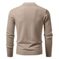 thumbnail image 6 of Handshe Men's Solid Color Cardigan Sweater, Long Sleeve V-Neck Jacquard Knit Open Front Coat for Men, Casual Layered Outfit Essential,Plus Size, 6 of 7