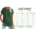 thumbnail image 6 of Women's Round Neck Solid Color T-Shirt Side Slit Casual Short-Sleeved Summer Sports Tunic Top, 6 of 6