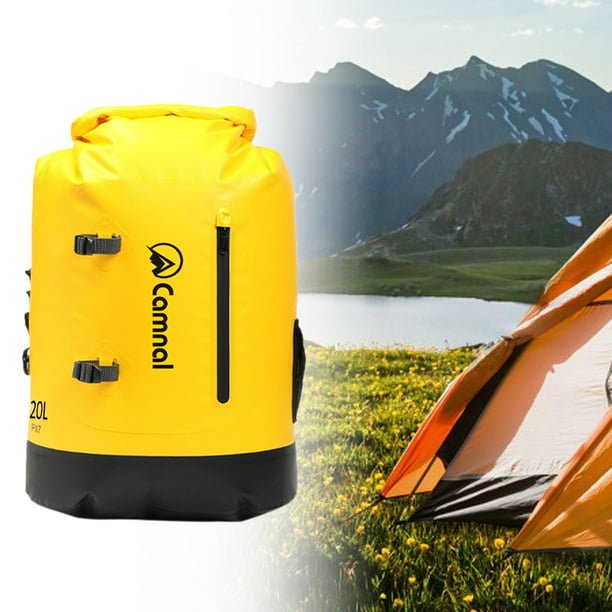 Portable Rucksack Keeps Gear Fishing Waterproof Backpack Floating Bag for  Rafting Swimming Beach Boating Women Men Yellow 20L