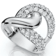 thumbnail image 4 of Pompeii 2Ct Interlocked Brittany Diamond Ring 10k Gold Lab Grown Right Hand Band, 4 of 6