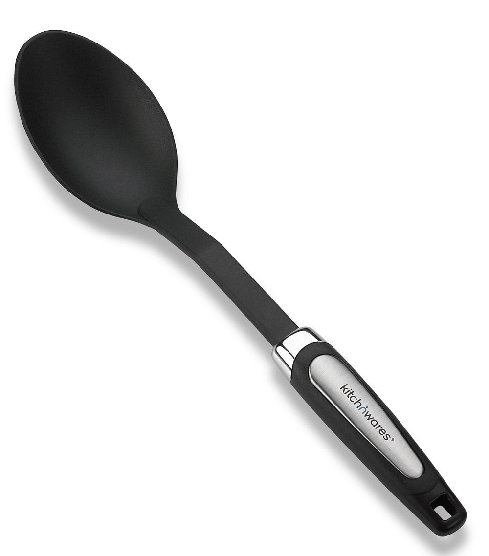 Nylon Serving Spoon Classic Nonstick Nylon Basting Serving Spoon Utensil, Black By Kitch N