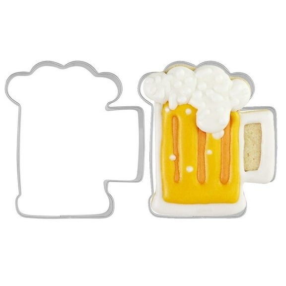vlrwzc Stainless Steel Biscuit 2pcs German Oktoberfest Beer Mug Cookie Cutter DIY Cake Fondant Mold Home Baking Tool