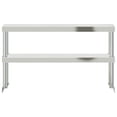 thumbnail image 3 of vidaXL Work Table Overshelf 2-Tier 110x30x65 cm Stainless Steel, 3 of 5