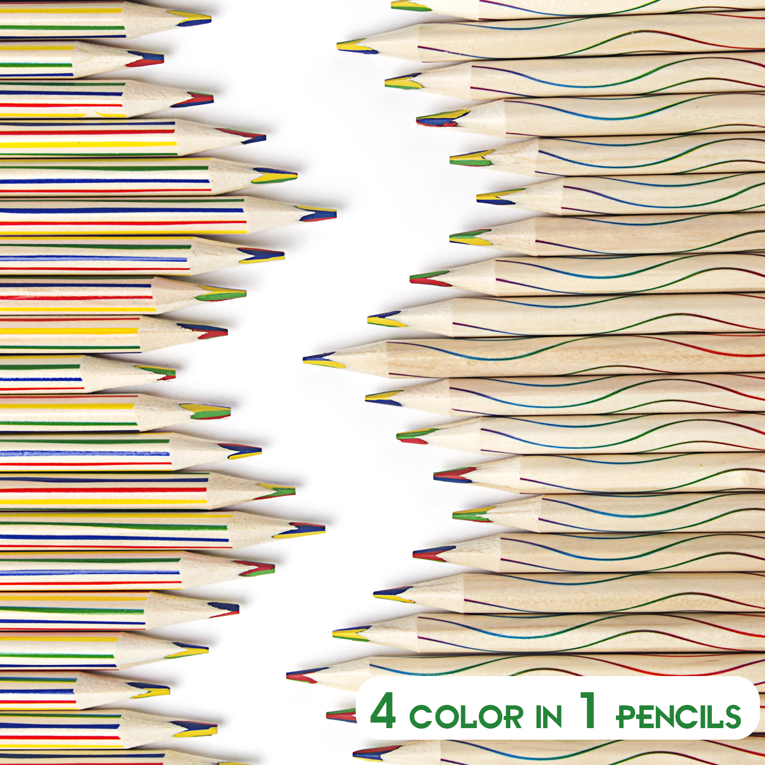 30 Pieces Rainbow Colored Pencils for Kids, 4 in 1 Color Pencils, Easter Pencil Gift Rainbow Pencil for Kids, Multi Colored Pencil, Fun Pencils - image 5 of 7