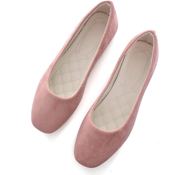 Women Comfort Square Toe Ballets Flats, Slip On Classical Walking Shoes for Wedding/Driving/Dating