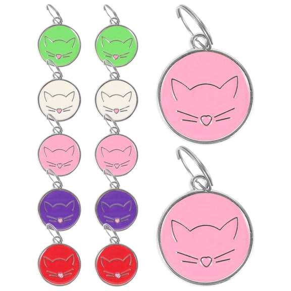 BESTYASH Stainless Steel Pet ID Tags for Cats and Dogs, Assorted Colors, Collar Name Plates, 12 Pieces Set