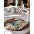 thumbnail image 6 of Western Texas Star Vintage Cloth Napkins Set of 6 Reusable Dinner Napkins, Retro Farmhouse Turquoise Brown Wood Cocktail Napkin Washable Table Napkins for Wedding/Holiday Party/Baby Shower 20"x20", 6 of 7