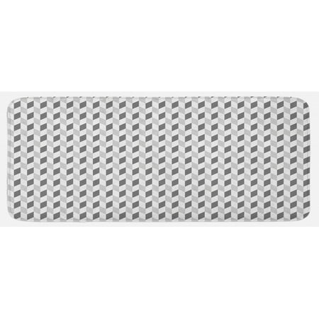 

Geometric Kitchen Mat Zig Zag Herrigbone Pattern Vertical Diagonal Short Stripes Chevron Simplistic Plush Decorative Kitchen Mat with Non Slip Backing 47 X 19 Black White by Ambesonne