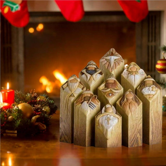 kurtrusly Tree Pillar Statue European Style Holiday Accessories Home Decor Resin Craft Ornamental Workmanship Sweet Gift Widely Applicable
