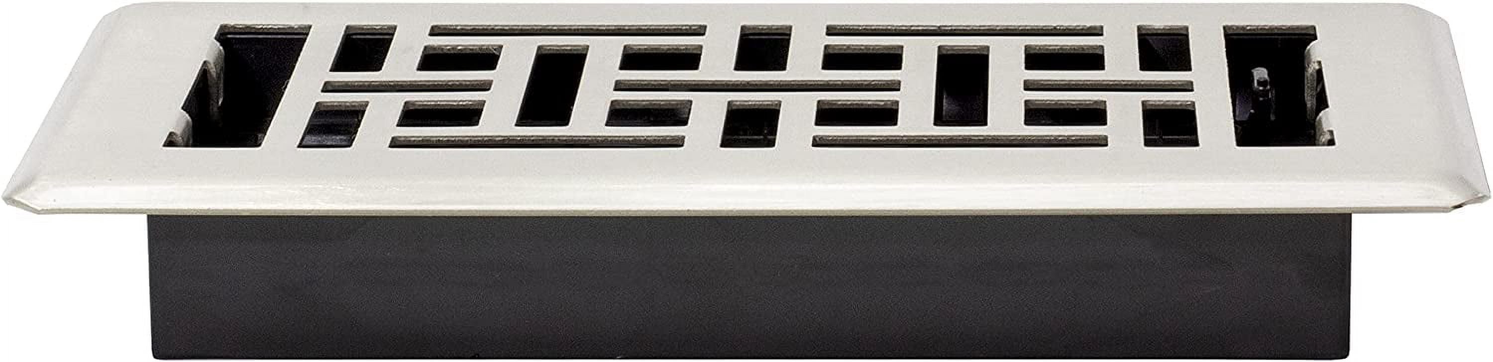 Decor Grates 4x12 Oriental Floor Register Vent Cover, Adjustable Airflow Control, Chrome (AJH412-C)