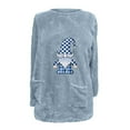 thumbnail image 5 of Aboser Christmas Fuzzy Pullover for Women Warm Fleece Tunic Sweatshirt Funny Xmas Gnomes Print Holiday Shirts Winter Fluffy Plush Loungewear with Pockets, 5 of 5