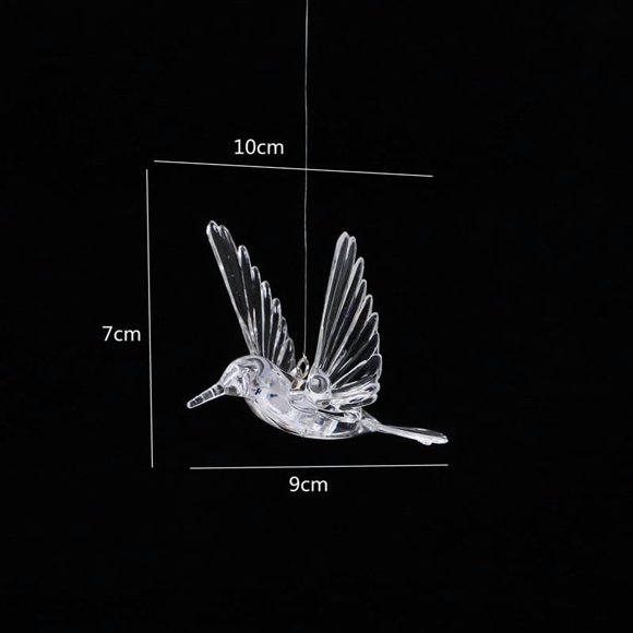 A Acrylic Hummingbird Wedding Decoration Hanging Ornament Crystal Clear Bird Figurine For Home Garden Party Decor 1Pc Lightweight 0.06 Lb