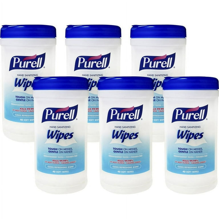 PURELL Clean Scent Hand Sanitizing Wipes - Clean - White - Durable, Alcohol-free - For Hand, Multi Surface - 40 Per Canister - 6 / Carton PURELL Clean Scent Hand Sanitizing Wipes - Clean - White - Durable, Alcohol-free - For Hand, Multi Surface - 40 Per Canister - 6 / Carton