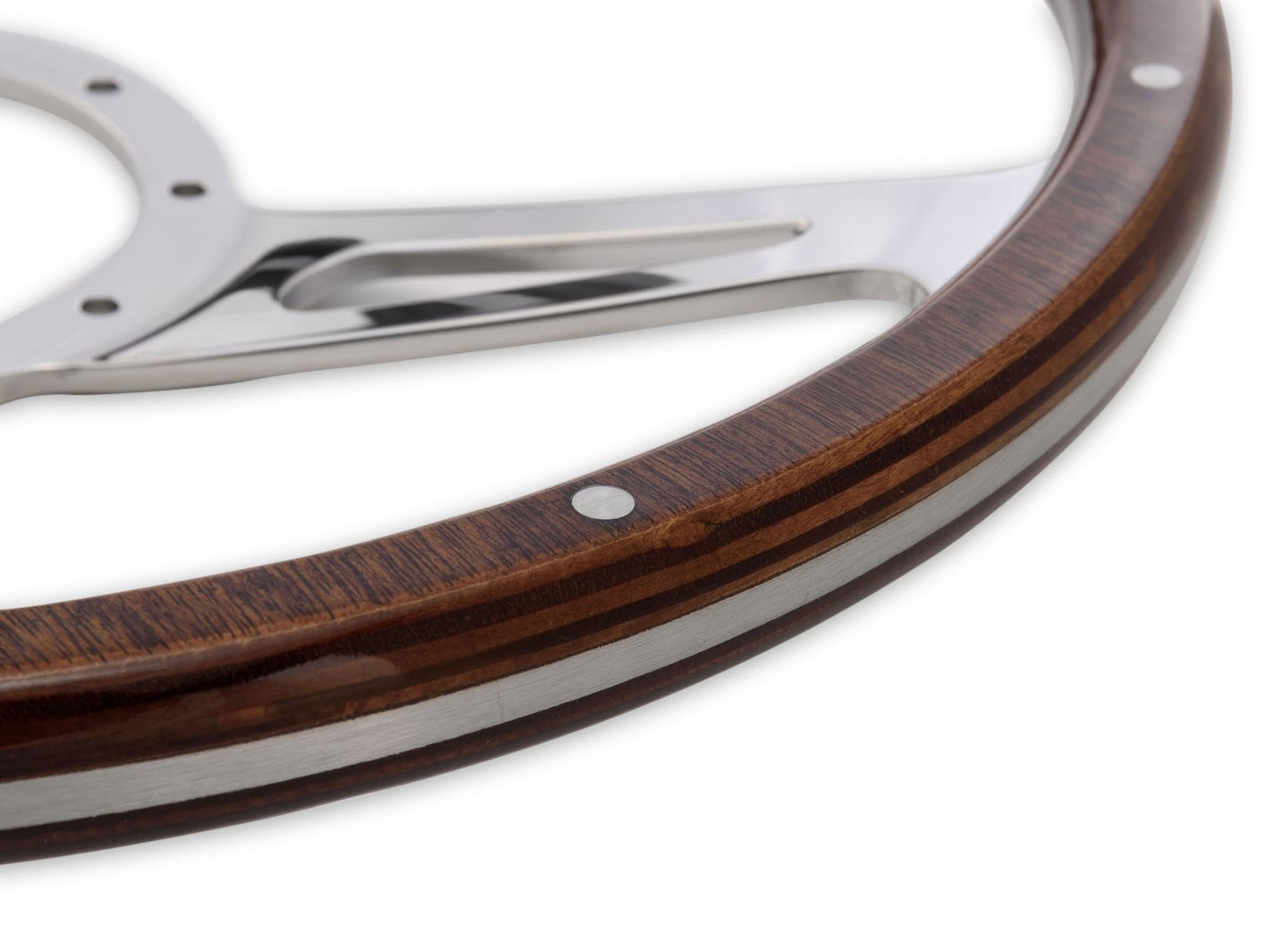 Scott Drake S1MS-3600-WG Cobra Style Wood & Aluminum 15" 9 Hole Steering Wheel