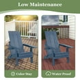 thumbnail image 4 of Innovaze Folding Adirondack Chair with Ottoman, 700LBS Heavy Duty Poly Lumber Outdoor Chair, Adjustable Back, Cup Holders, All Weather HIPS Patio Chair for Porch, Backyard, Pool (Navy Blue), 4 of 13