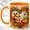 Orange, variant on Autumn Squirrel Coffee Mug, Woodland Harvest Mug, Ceramic 11 oz