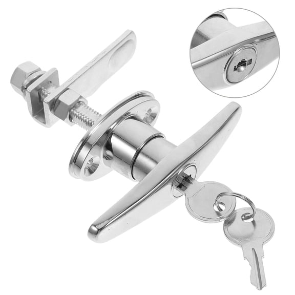 Hemobllo Metal T-Handle Lock Set with Keys for Garage and Barn Door Security Replacement Hardware