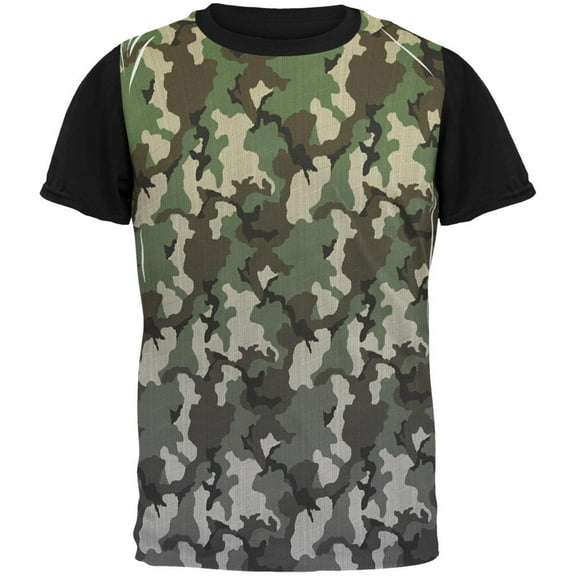 Faded Camo All Over Mens Black Back T Shirt Multi MD