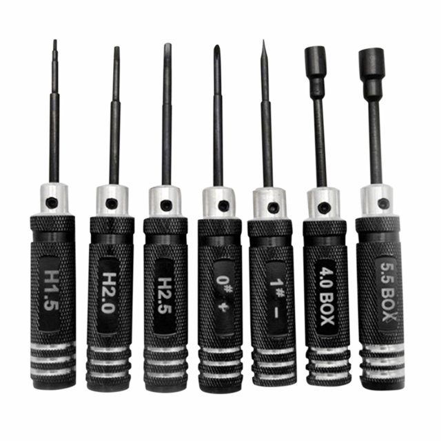 7 destornilladores hexagonales 1,5 2,0 2,5 mm de metal de alta calidad para UAV (negro) Ehuebsd libre de BPA