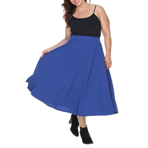 White Mark Women's Plus 'Tasmin' Flare Midi Skirts