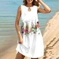 thumbnail image 3 of Amzcrzy Women's Summer Beach Dresses Short Sleeve Crew Neck Hollow Sundress Floral Boho Plus Size Dresses Casual Summer Basic T Shirt Dress with Pockets S-3XL, 3 of 9
