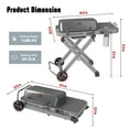 thumbnail image 2 of Feasto Roamer Heavy-Duty Foldable Propane Gas Grill, 13000 BTU, 360 sq in Cast Iron Grates, 8-inch Rubber Wheels, Gray, 2 of 13