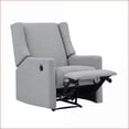 thumbnail image 4 of Recliners | Contemporary Wingback Power Recliner Light Gray Polyester Fabric, 4 of 8