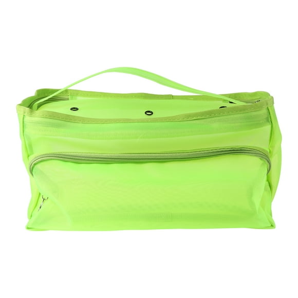 Bolsa de red de contenedor de línea de lana con tres orificios de ventilación Bolsa de malla Paquete de malla portátil para suministros de almacenamiento de tienda en el hogar (verde claro)