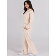 thumbnail image 6 of Women 2 Piece Outfits Fall Fashion Airport Wide Leg Pants Lounge Set Leisure Travel Vacation Clothes Sweatsuits Color L, 6 of 10