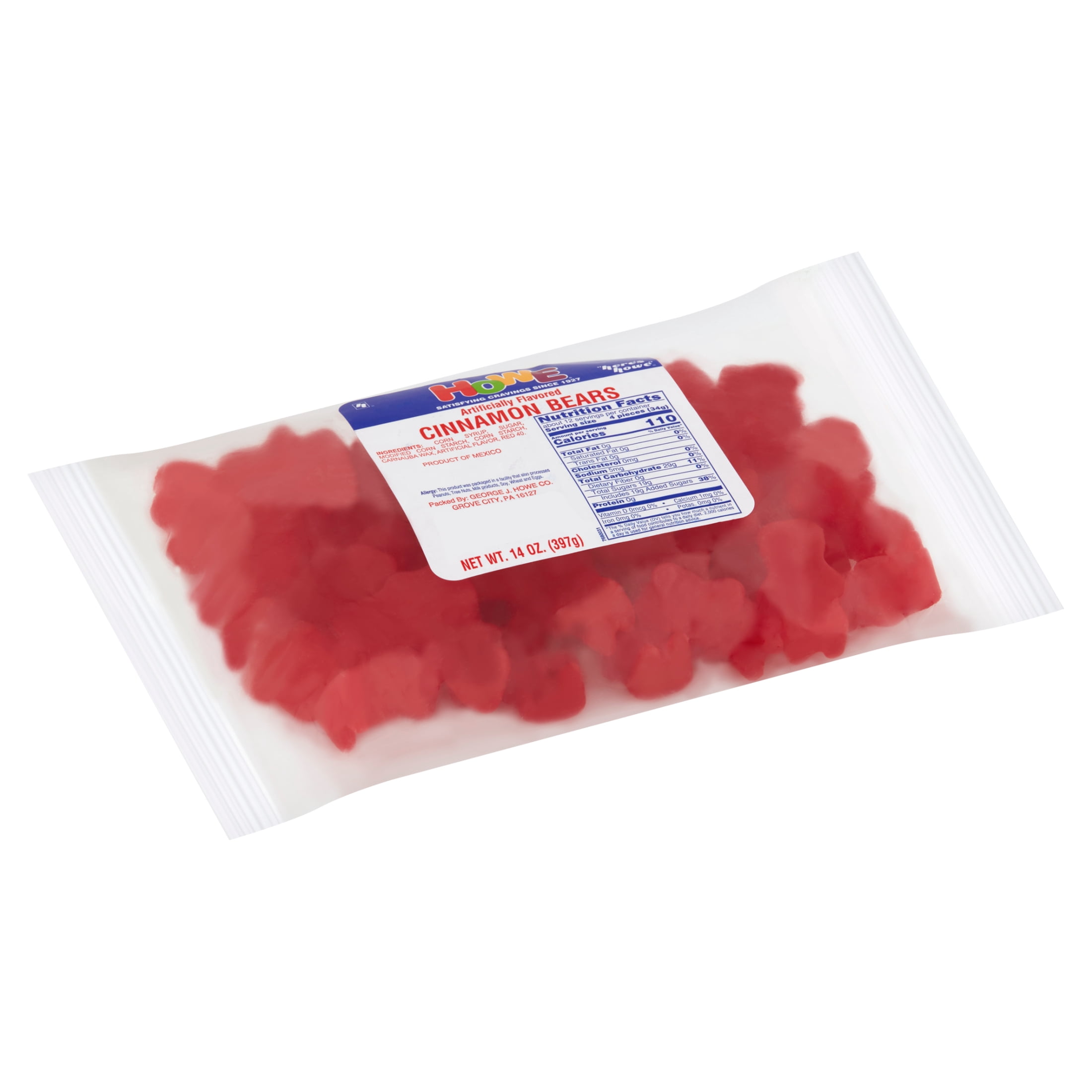 (3 pack) Howe Cinnamon Bears Gummy Candy, 14 oz, Bag