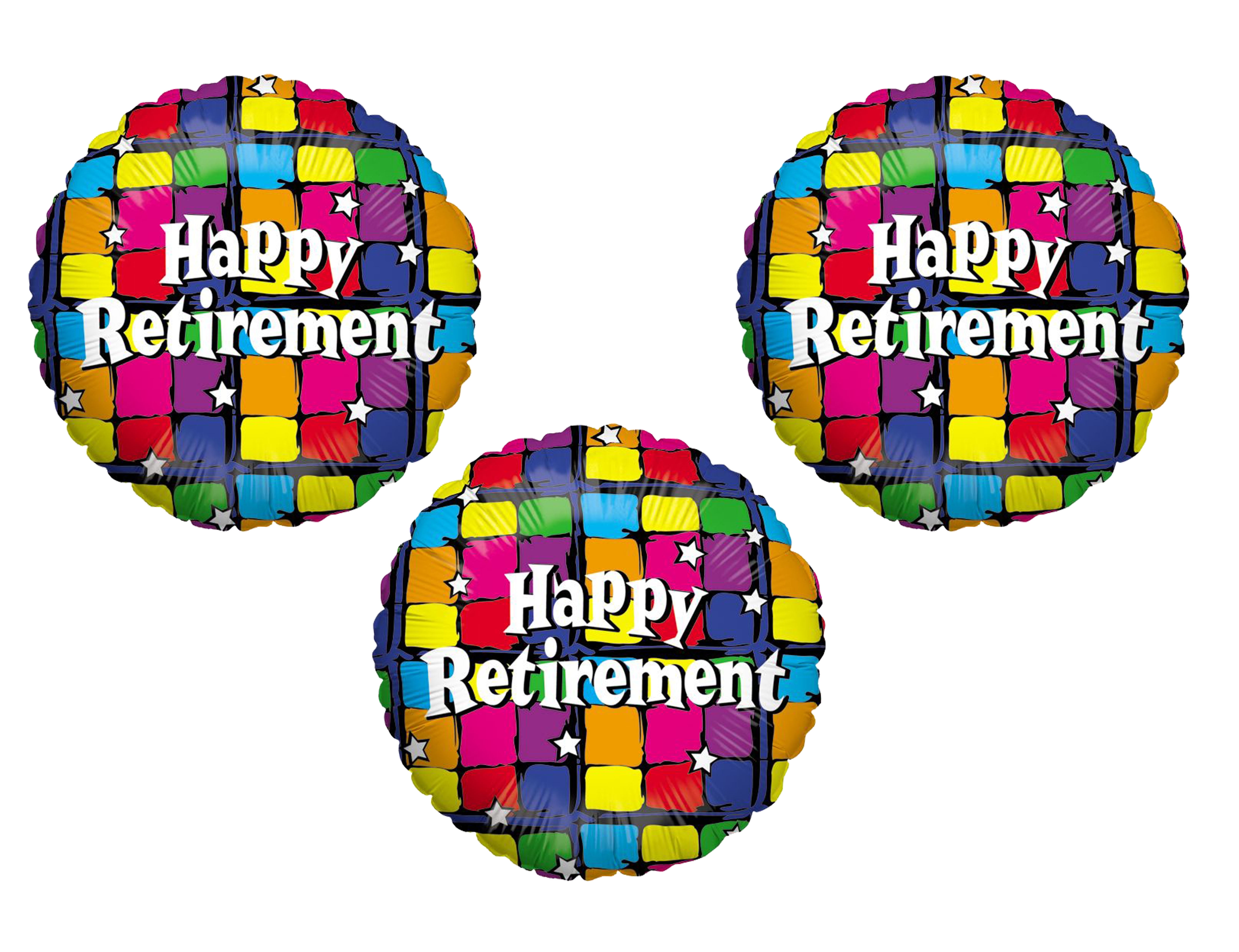 Lot of 3 Happy Retirement 18" Foil Mylar Balloons Party Celebration