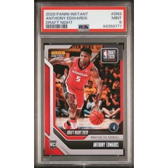 PSA 9 Anthony Edwards 2020 Panini Instant #DN3 Draft Night Rookie Card Minnesota Timberwolves