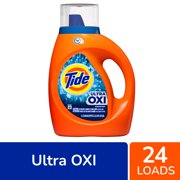 Tide Plus Ultra OXI White and Bright Liquid Laundry Detergent, 24 Loads, Advanced Stain Removal, 34 fl oz