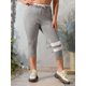 thumbnail image 3 of Tallas grandes Impresión a rayas Marled Capri Leggings Rosegal Leggings de talla grande, 3 of 5