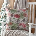 thumbnail image 2 of Greendale Home Fashions 18" Green and Red Workshop Christmas Square Throw Pillow, 2 of 7