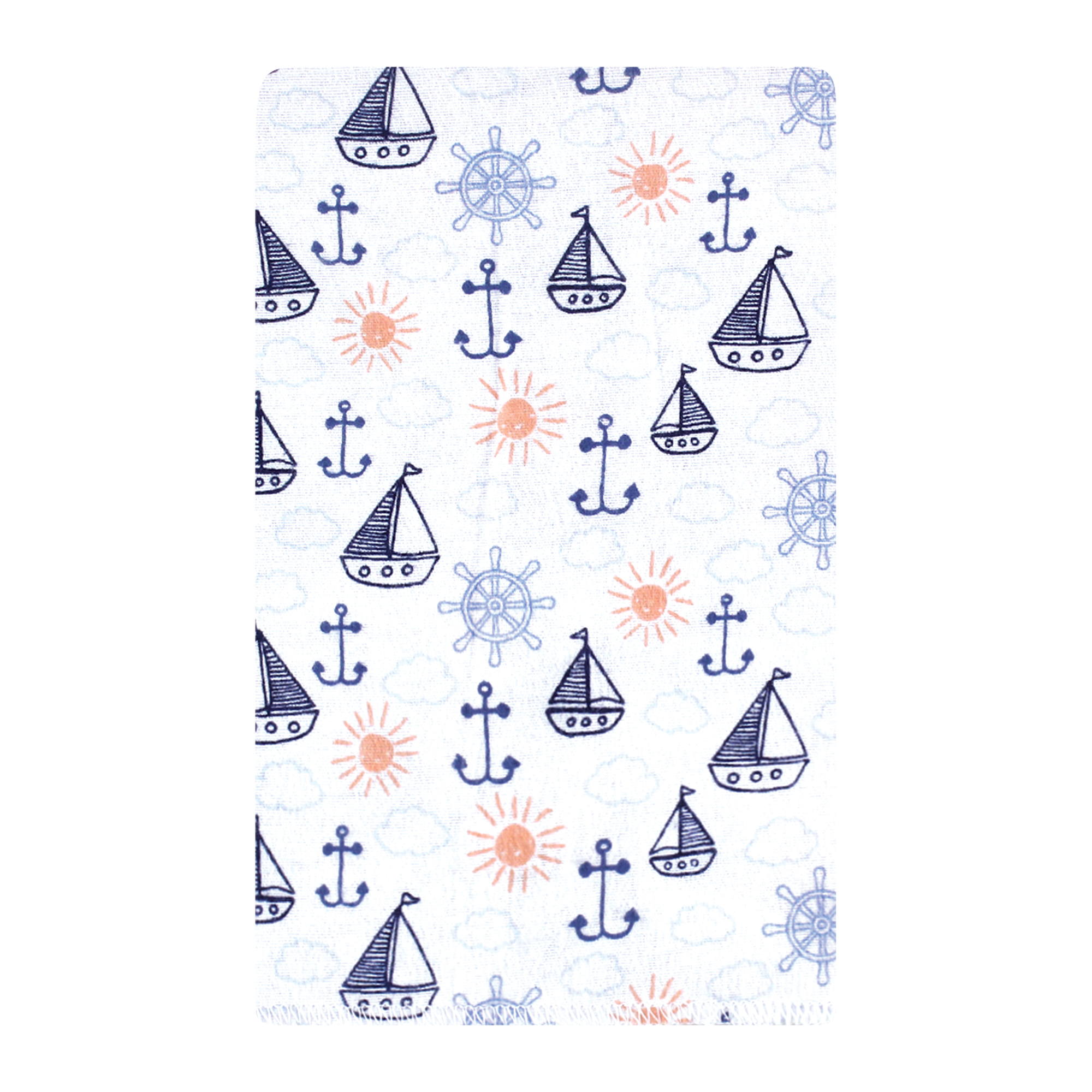 Hudson Baby Unisex Baby Cotton Poly Flannel Burp Cloths, Sunshine And Sailboats 10-Pack, One Size