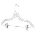 thumbnail image 1 of Perchas de ropa HARDW de plástico tallado en cristal con clips, paquete de 12, 1 of 8