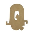 thumbnail image 1 of 11" Wooden Letter Q Unfinished, Train Font, Craft Cutout 1/4" Thick, 1 of 2