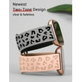 thumbnail image 2 of TOYOUTHS 2 Packs Leopard Engraved Band Compatible with Fitbit Versa 2/Fitbit Versa/Versa Lite Bands Women, Two-Tone Cheetah Soft Silicone Sport Designer Cute Fancy Summer Strap for Versa 2 Smart Watch, 2 of 6