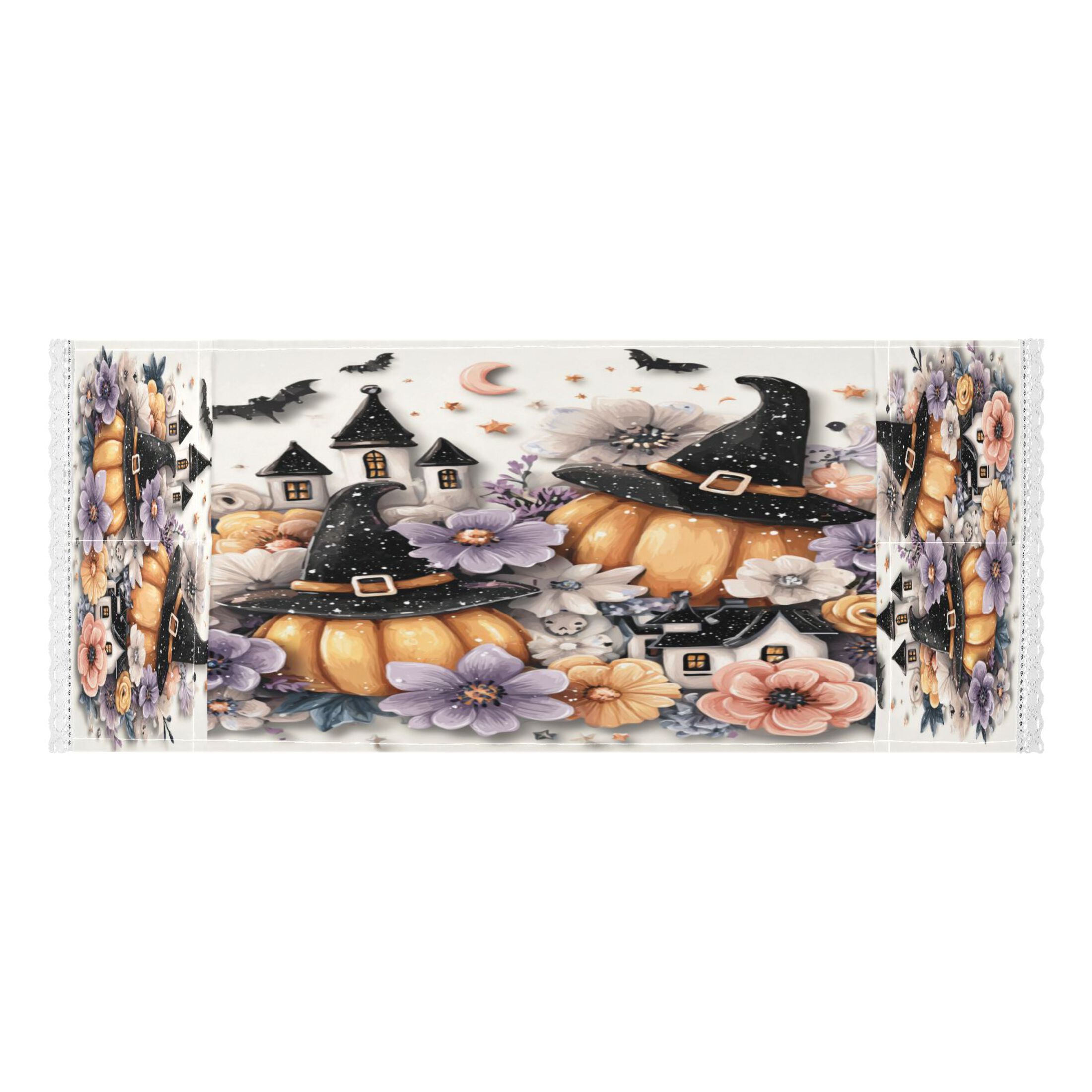 Dustproof Washing Machine Cloth Washer and Dryer Top Covers, Fridge Dust Cover, With Storage Bags Pumpkins and Witch Hats