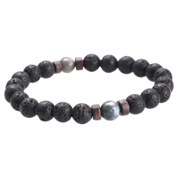 Pulsera de cuentas Sunnimix de piedra natural de Buda tibetano 8 mm gris