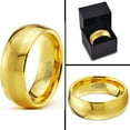thumbnail image 5 of Charming Jewelers Tungsten Wedding Band Ring 8mm for Men Women Comfort Fit 18K Yellow Gold Plated Dome Round Brushed Polished Lifetime Guarantee Size 8.5, 5 of 5