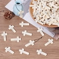 thumbnail image 4 of 100Pcs Wooden Cross Pendants with 20m Waxed Polyester Cord Printed Wood Cross Charms Crucifix Cross Beads, 4 of 9