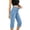 A-Light Blue797, variant on Women's High Rise Capri Jeans Stretchy Fold Waist Jeans Weekend Casual Cropped Bottoms
