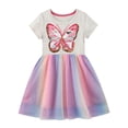 thumbnail image 6 of WIBACKER 2-7T Toddler Girls Cotton Casual Dress Sequins Butterfly Princess Tutu Dresses 2T, 6 of 8