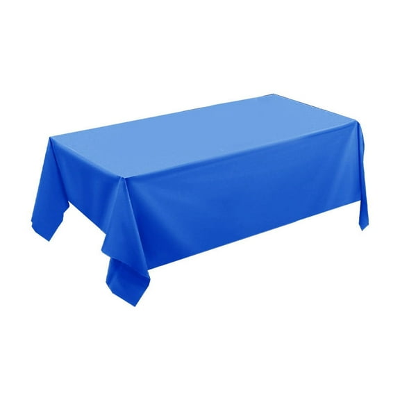 Beautynvta Disposable Plastic Tablecloth, Solid Color Waterproof & Oilproof Tablecloth for Parties, Picnics & Events, Holiday Decor, 54x72 Inch, Blue