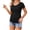 Black, variant on Stichou Women's Crew Neck Short Sleeve Cotton Tees Summer Spring Fashion Slim Fit T Shirt Basic Y2K Tops Wine XL